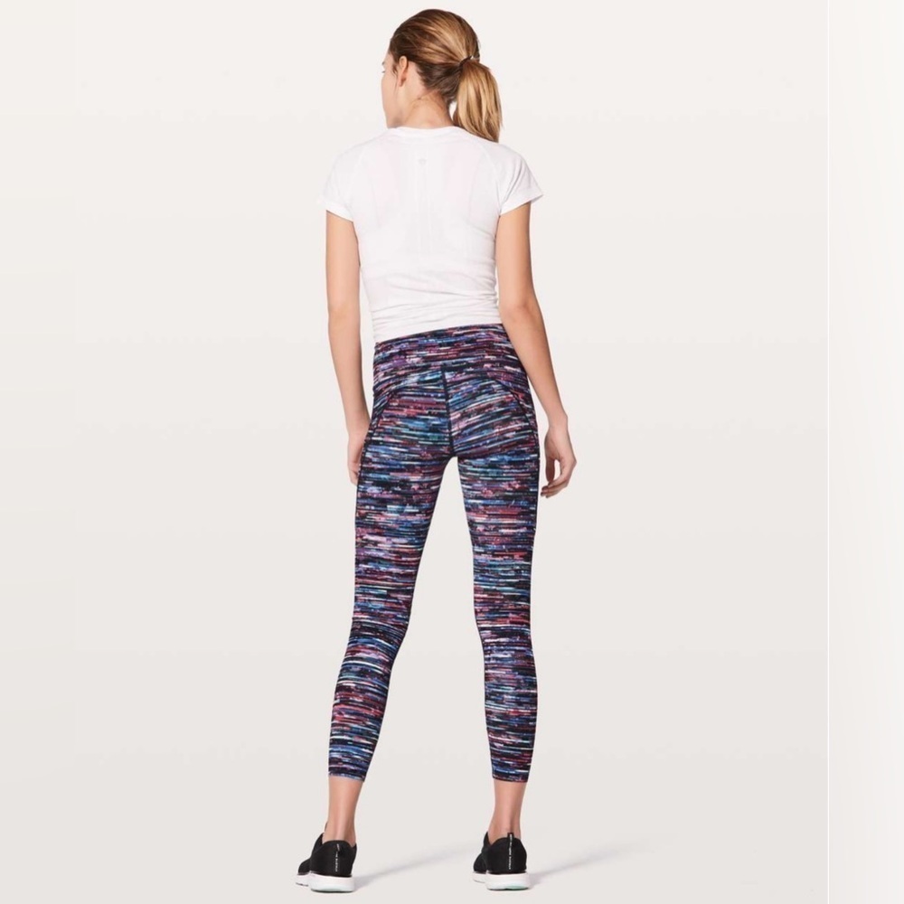 Lululemon Fast & Free 7/8 Tight II *Nulux 25" Hinshu Alpine White Multi 8